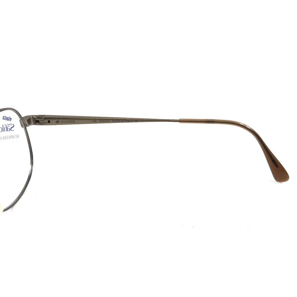 Safilo Eyeglasses Frames ELASTA 7115 7ZB Polished Brown Pilot Wire Rim 56-18-145